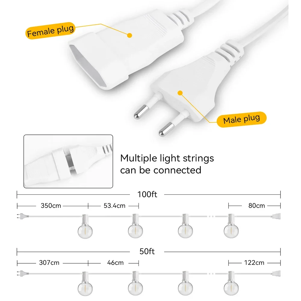 30M 15M Fata String Light G40  - Smart Garden Furniture recensione e prezzo